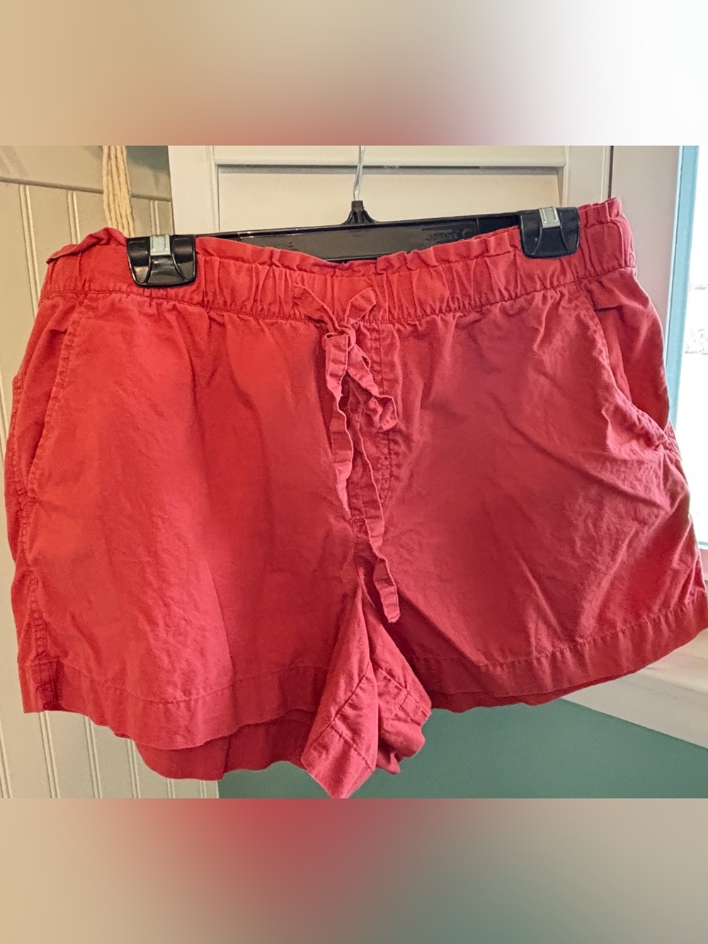 Loft women's Casual Drawstring paperbag waist rust colored shorts